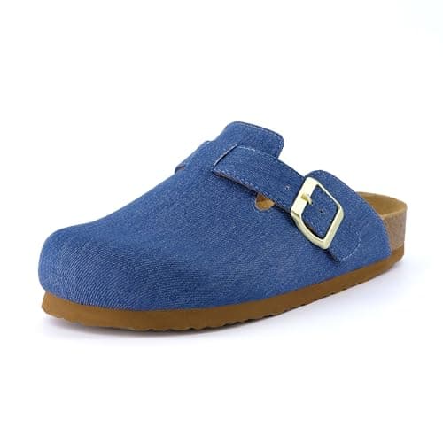 CUSHIONAIRE Hana Slip-On Buckle Clog Wide Width Cork Footbed