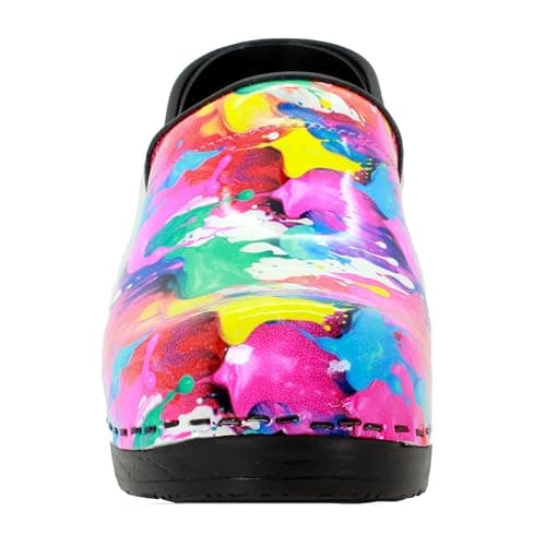 BJORK Swedish Comfort Women's Printed Leather Clogs