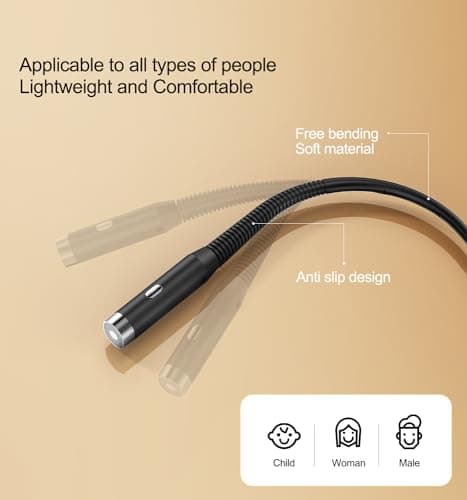 3-Level Brightness Neck Reading Light - Hands-Free, Rechargeable, Perfect for Reading, Knitting, Camping, Black