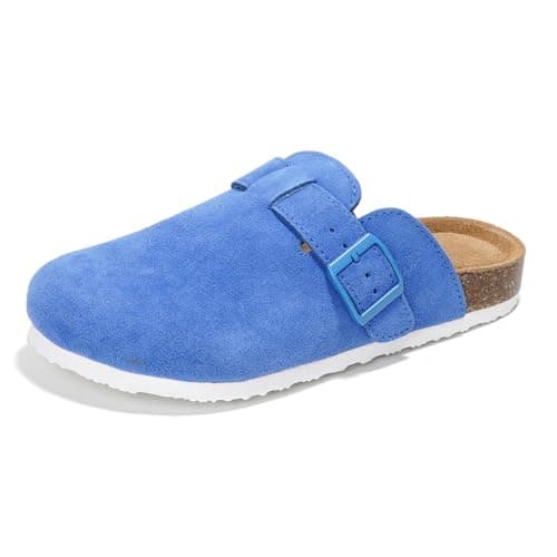 Project Cloud Women's Genuine Suede Footbed Memory Foam Arch Support Clog Slippers (Benton)