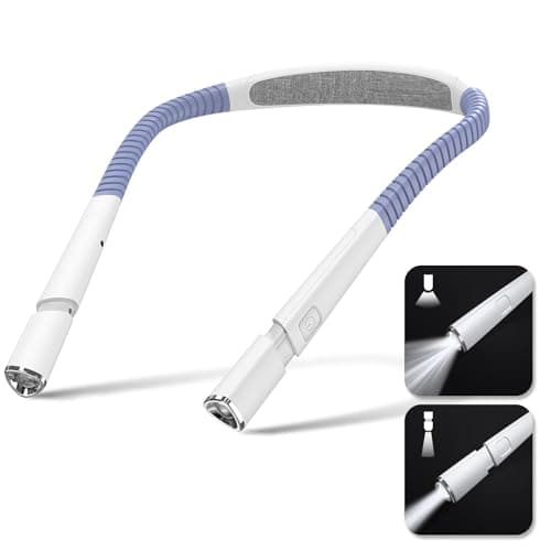 Vekkia Retractable Neck Reading Light for Bed, 2 Color 5 Brightness, Rechargeable