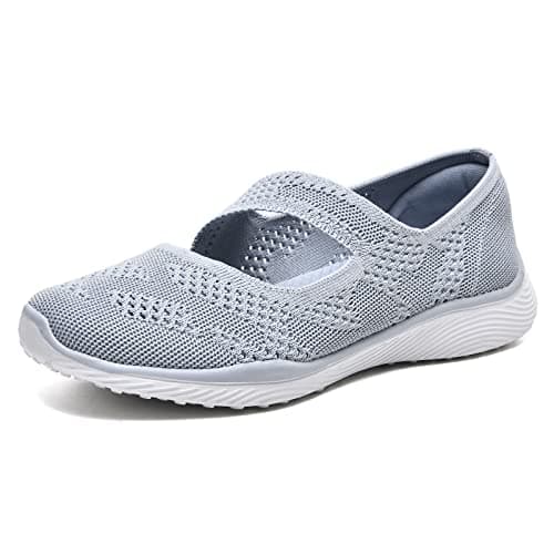 HONHOLD Women's Comfortable Knit Mary Jane Flat Shoes with Arch Support