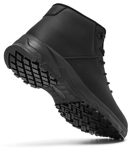 SHULOOK Men's Slip Resistant Non-Slip Work Boots Waterproof Casual Leather Ankle Boot