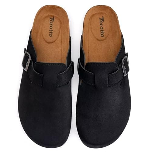 Torotto Women's Arch Support Suede Slip-On Potato Shoes with Buckle