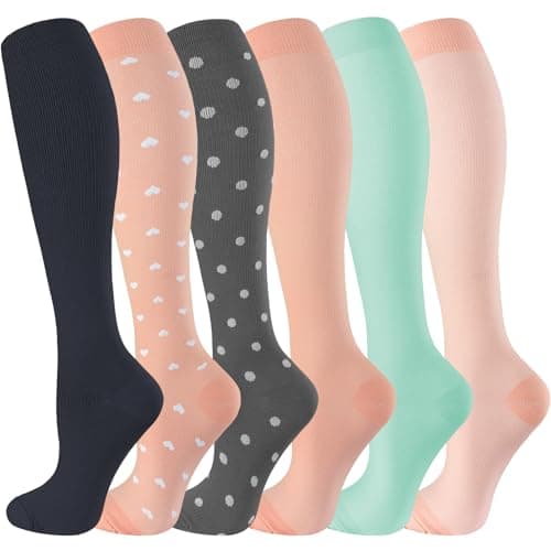 Best Knee High Compression Socks 20-30 mmHg for Running, Nurses & Travel