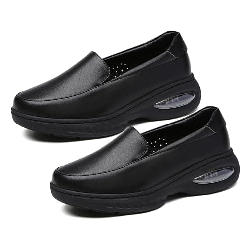 Anti-Slip Comfortable Nurse Shoes for Women Lightweight Casual Leather