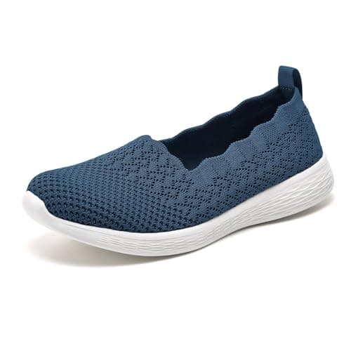 Puxowe Women's Lightweight Slip-On Walking Loafer-Shoes Memory Foam Round Toe
