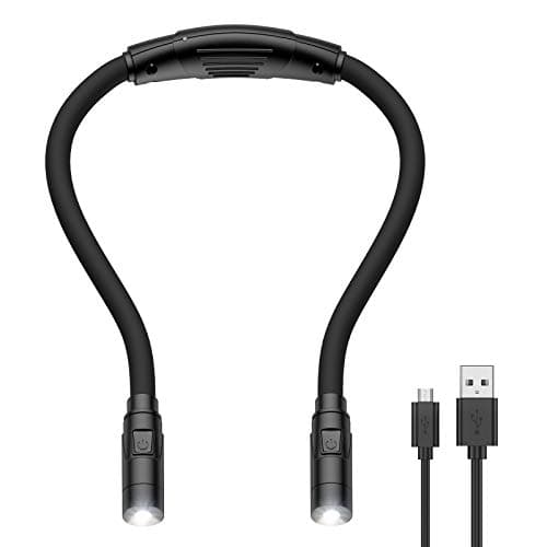 Upgraded LED Neck Reading Light with 3 Colors and Adjustable Brightness