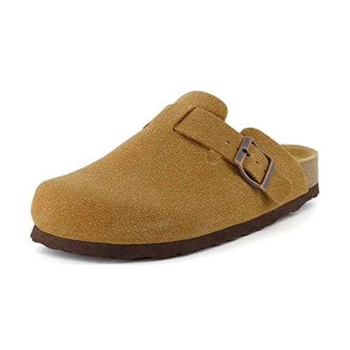 CUSHIONAIRE Hana Slip-On Buckle Clog Wide Width Cork Footbed