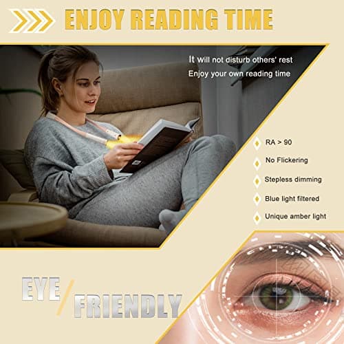 Rechargeable Neck Reading Light with Adjustable Color Temperatures and Brightness, Ideal for Knitting, Crafting, Crochet, Camping, and Bedtime Reading