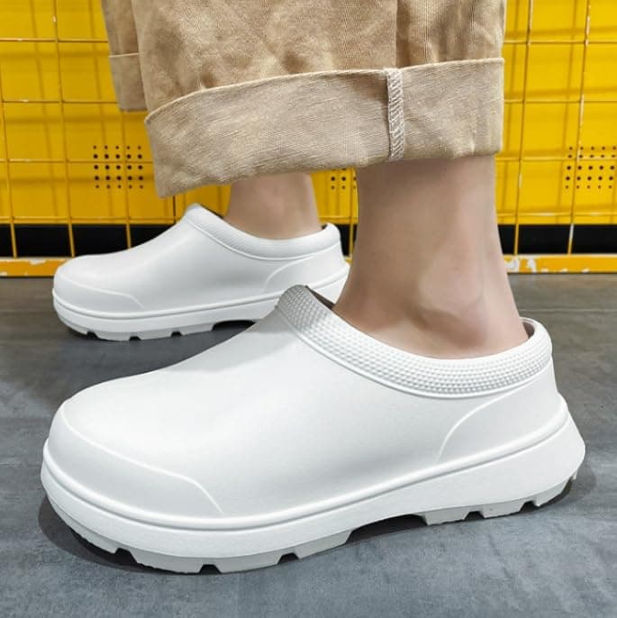 Hhhchpm Chef Shoes for Men - Non-Slip Oil-Resistant Waterproof Safety Work Shoes