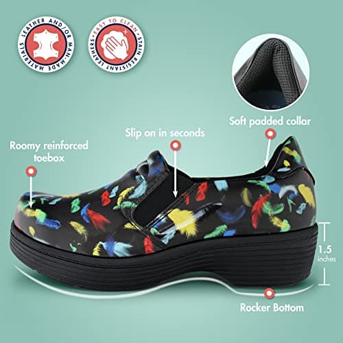 Hawkwell Pro Lightweight Slip Resistant Nurse Clogs for Women Arch Support