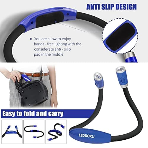Rechargeable LED Neck Reading Light, 2 Pack, Bedtime Book Light