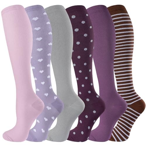Best Knee High Compression Socks 20-30 mmHg for Running, Nurses & Travel
