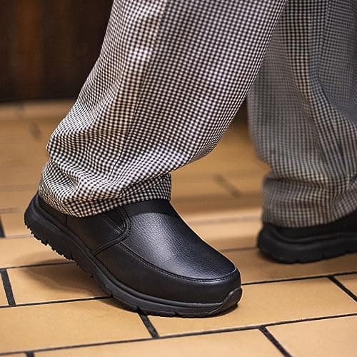 HISEA Men's Non-Slip Kitchen Shoes, Water & Oil Resistant, Comfortable & Breathable