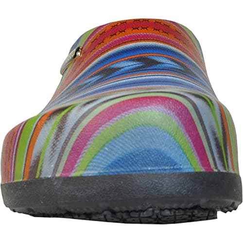 VANGELO Professional Men's Slip Resistant Nurse & Chef Shoe, Waterproof, Black Lime White Multicolor