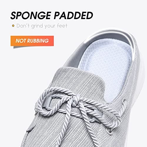 Buyrew Women's Comfortable Knit Canvas Clogs with Arch Support