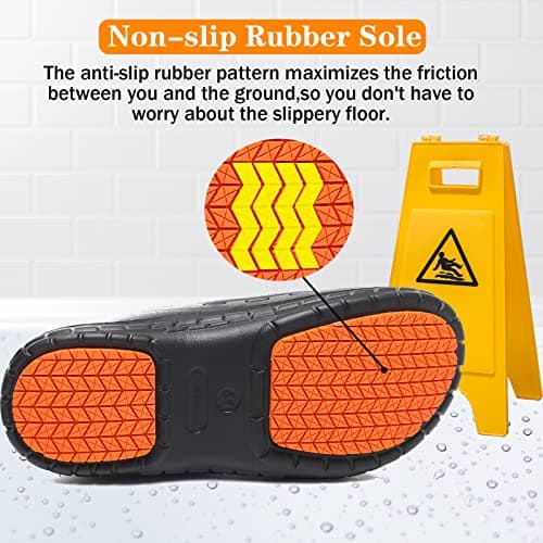 Nonslip Water Proof Chef Shoes for Men | Comfortable Nursing Shoes Seaside-Zapatos de Cocina para Hombres