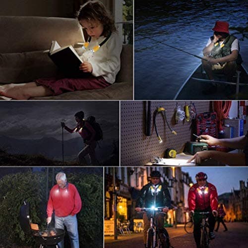 Rechargeable 4 LED Book Light, Bright Neck Hug Light for Reading in Bed