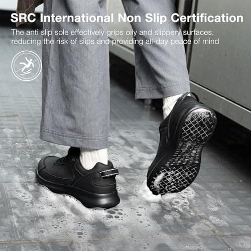 SPIEZ Women's Non-Slip Work Shoes, SRC Certified for Restaurant & Kitchen