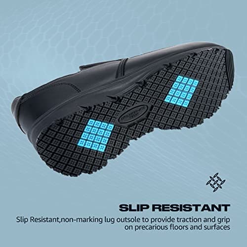 HISEA Men's Non-Slip Kitchen Shoes, Water & Oil Resistant, Comfortable & Breathable