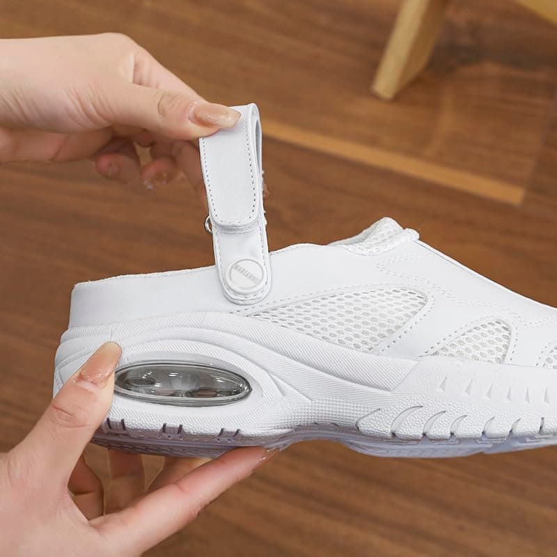 LOULUEN White Lightweight Breathable Nursing Shoes for Women & Men Non-Slip Soft Outsole