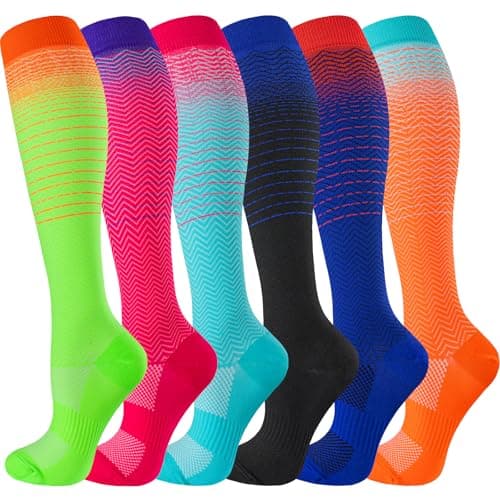 Best Knee High Compression Socks 20-30 mmHg for Running, Nurses & Travel