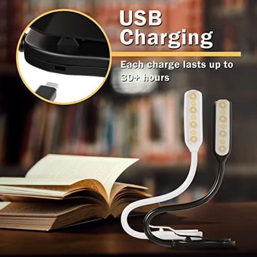 BaHoki Essentials Rechargeable LED Clip Lamp - Bedtime Reading Light