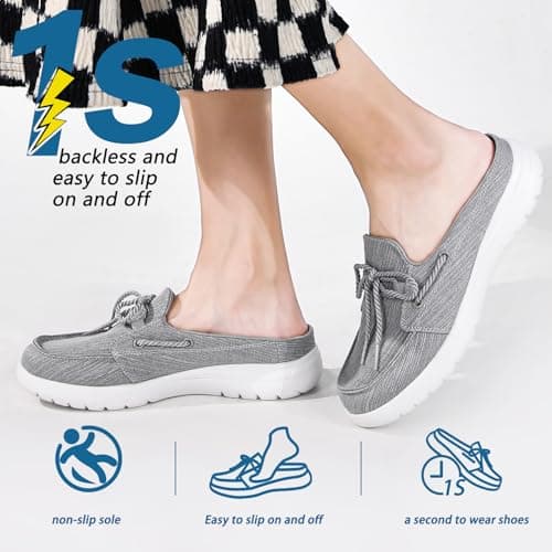 Buyrew Women's Comfortable Knit Canvas Clogs with Arch Support