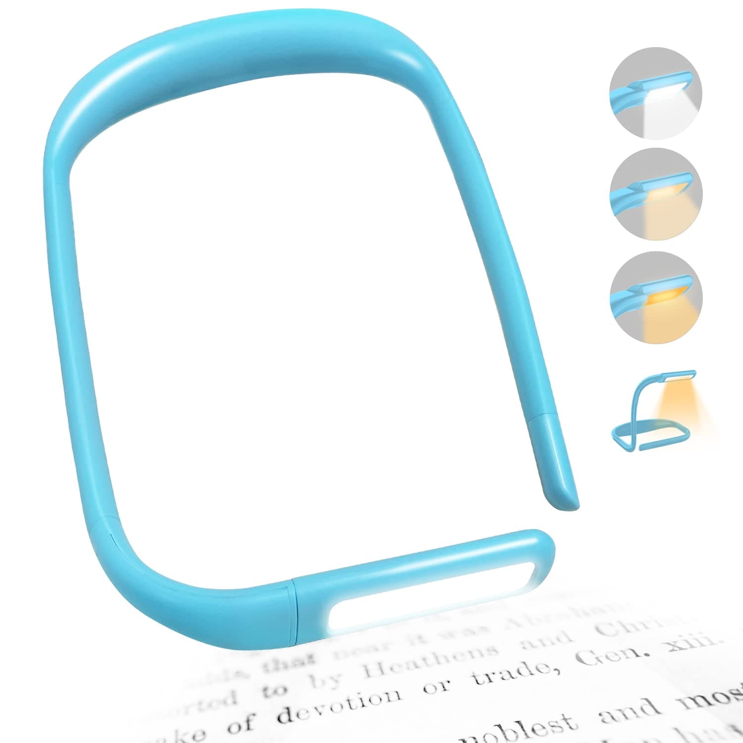 Adjustable Brightness LED Desk Reading Lamp, 3 Color Modes, Bendable Arm (1 PCS)