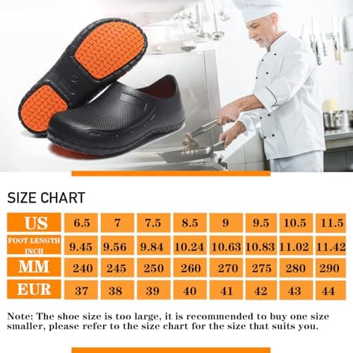 Nonslip Water Proof Chef Shoes for Men | Comfortable Nursing Shoes Seaside-Zapatos de Cocina para Hombres