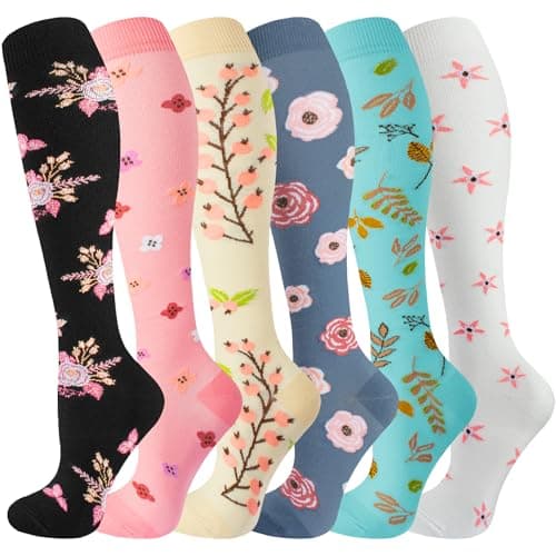 Best Knee High Compression Socks 20-30 mmHg for Running, Nurses & Travel