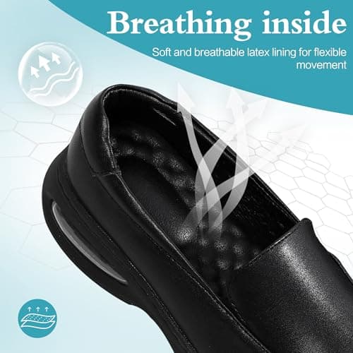Anti-Slip Comfortable Nurse Shoes for Women Lightweight Casual Leather