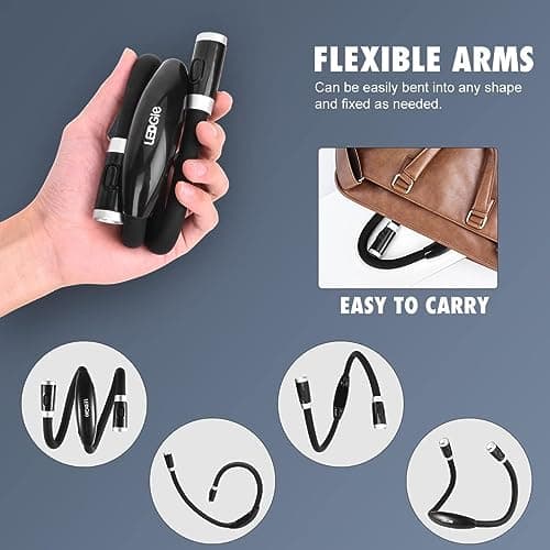 LED Neck Reading Light for Bedtime Reading (Black)