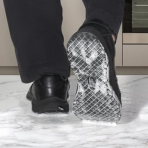 HISEA Men's Non-Slip Kitchen Shoes, Water & Oil Resistant, Comfortable & Breathable