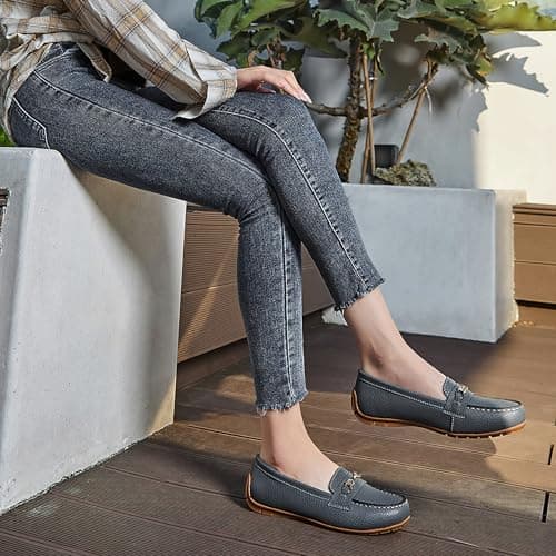 KORDAL Women's Lightweight & Comfortable Leather Loafers for Casual & Business