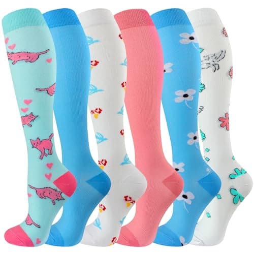 Best Knee High Compression Socks 20-30 mmHg for Running, Nurses & Travel