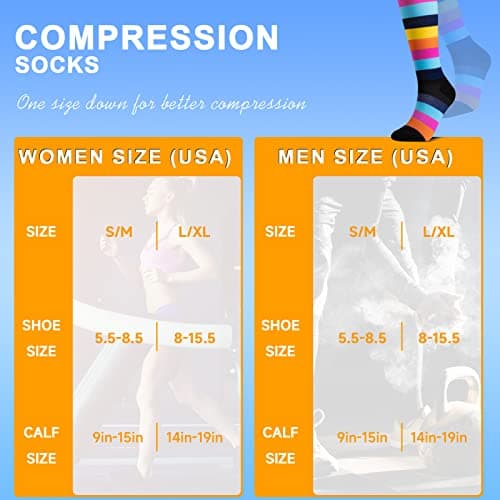 Best Knee High Compression Socks 20-30 mmHg for Running, Nurses & Travel