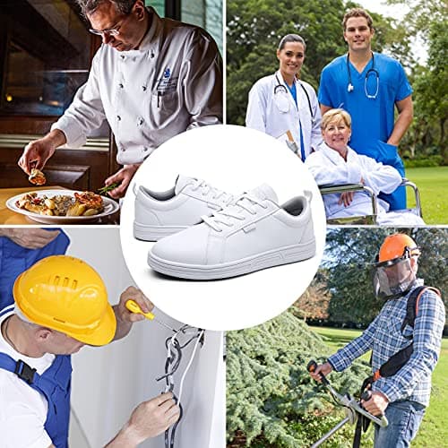 LMQLZHYC Non-Slip Work Shoes - Slip Resistant Chef and Nursing Shoes
