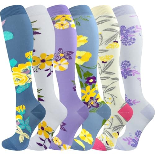 Best Knee High Compression Socks 20-30 mmHg for Running, Nurses & Travel