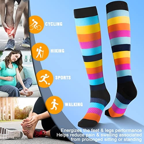 Best Knee High Compression Socks 20-30 mmHg for Running, Nurses & Travel
