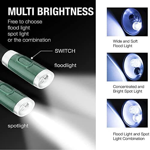 Army Green Rechargeable 4 LED Neck Reading Light with 3 Brightness Levels