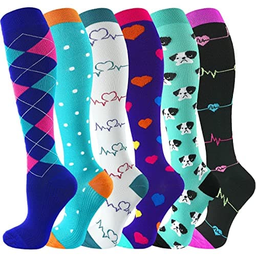 Best Knee High Compression Socks 20-30 mmHg for Running, Nurses & Travel