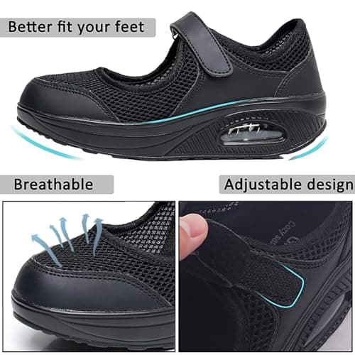 Git-up Women's Comfortable Non-Slip Nursing Shoes for Heel Pain Arthritis Diabetes