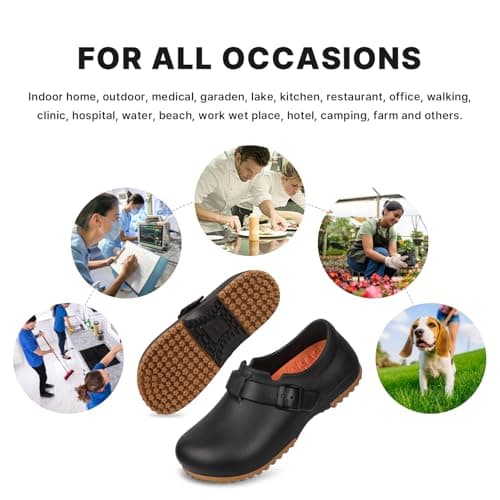 Slip Resistant Unisex Clogs with Recovery Insoles for Work, Food Service, Gardening or Nursing