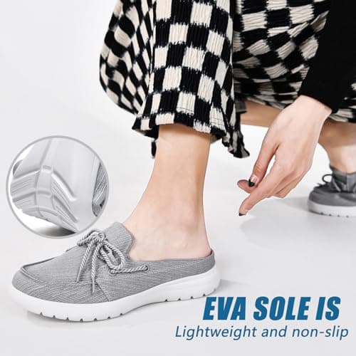 Buyrew Women's Comfortable Knit Canvas Clogs with Arch Support