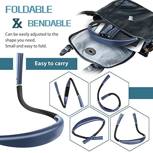 Blue Hands-Free Rechargeable LED Neck Reading Light, 3 Colors, Stepless Dimming, Flexible Arms