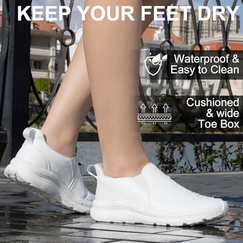 ZOVE Ultra Wide Toe Box Waterproof Nursing Shoes for Women