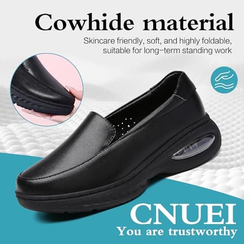 Anti-Slip Comfortable Nurse Shoes for Women Lightweight Casual Leather
