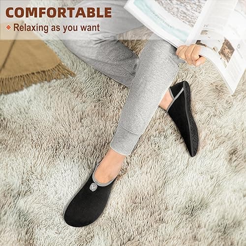 BULLIANT Women's Slip-On Yoga Slippers, Comfortable Barefoot Fit